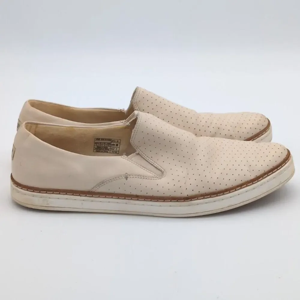 UGG Shoes Womens Size 11 Beige Keile Perforated Slip-On Leather Casual Flats